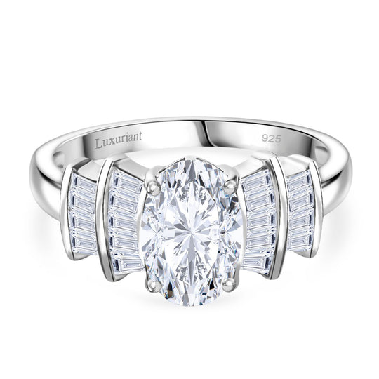 LUXURIANT DIAMOND - Lab Grown Diamant SI-GH Ring 925 Silber Rhodiniert (Größe 19.00) ca. 1.85 ct