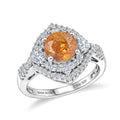 D'Joy AA Sphalerit, Moissanit Ring 925 Silber Rhodiniert (Größe 17.00) ca. 3,75 ct