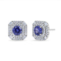 D'Joy AA Tansanit, Moissanit Ohrringe 925 Silber Rhodiniert ca. 2,20 ct.