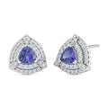 D'Joy AA Tansanit, Moissanit Ohrringe 925 Silber Rhodiniert ca. 1,96 ct.
