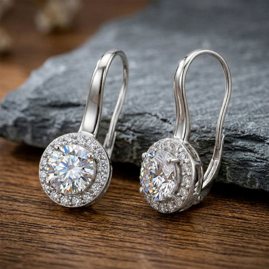 LUXURIANT DIAMOND - Lab Grown Diamant SI-GH SGL zertifiziert Ohrringe 925 Silber 750 Gelbgold vermeil ca. 3.00 ct
