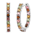 D'Joy AA Mehrfarbige-Turmalin Ohrringe 925 Silber Rhodiniert ca. 4.28 ct