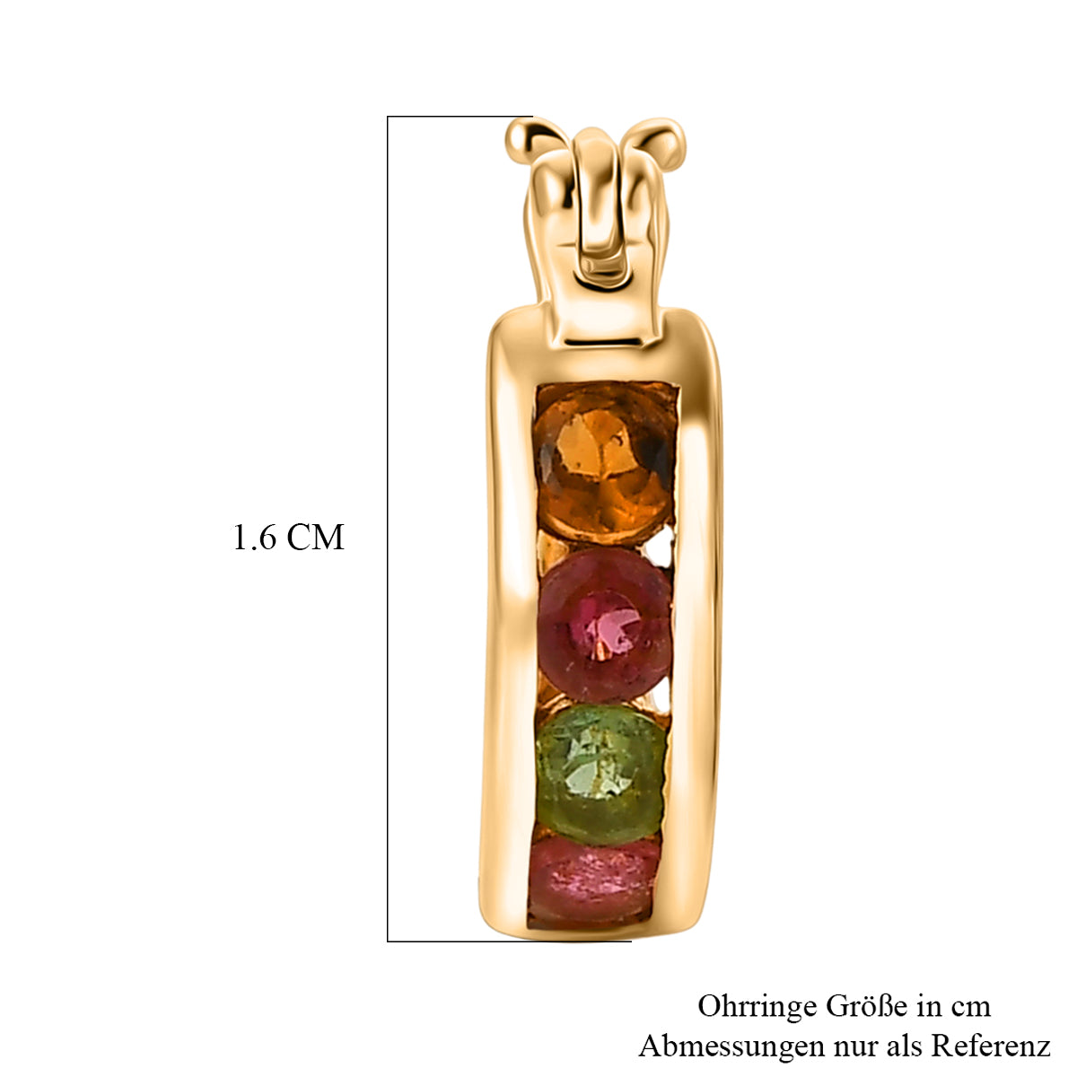 EVER TRUE AA Mehrfarbige-Turmalin Ohrringe Nickelfreies Messing ca. 1.19 ct