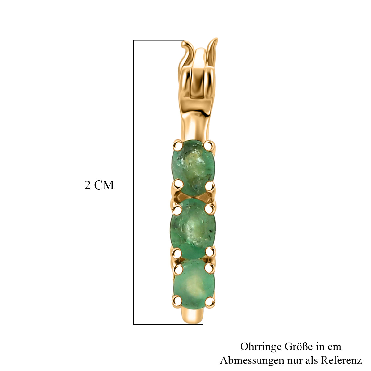 D'Joy Socoto Smaragd Ohrringe 925 Silber 750 Vergoldet ca. 0.94 ct