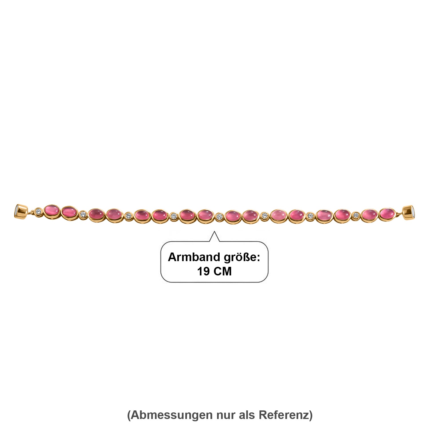 D'Joy Flamingo Mondstein, Moissanit Armband ca. 19 cm 925 Silber 750 Gelbgold vermeil ca. 15,81 ct.