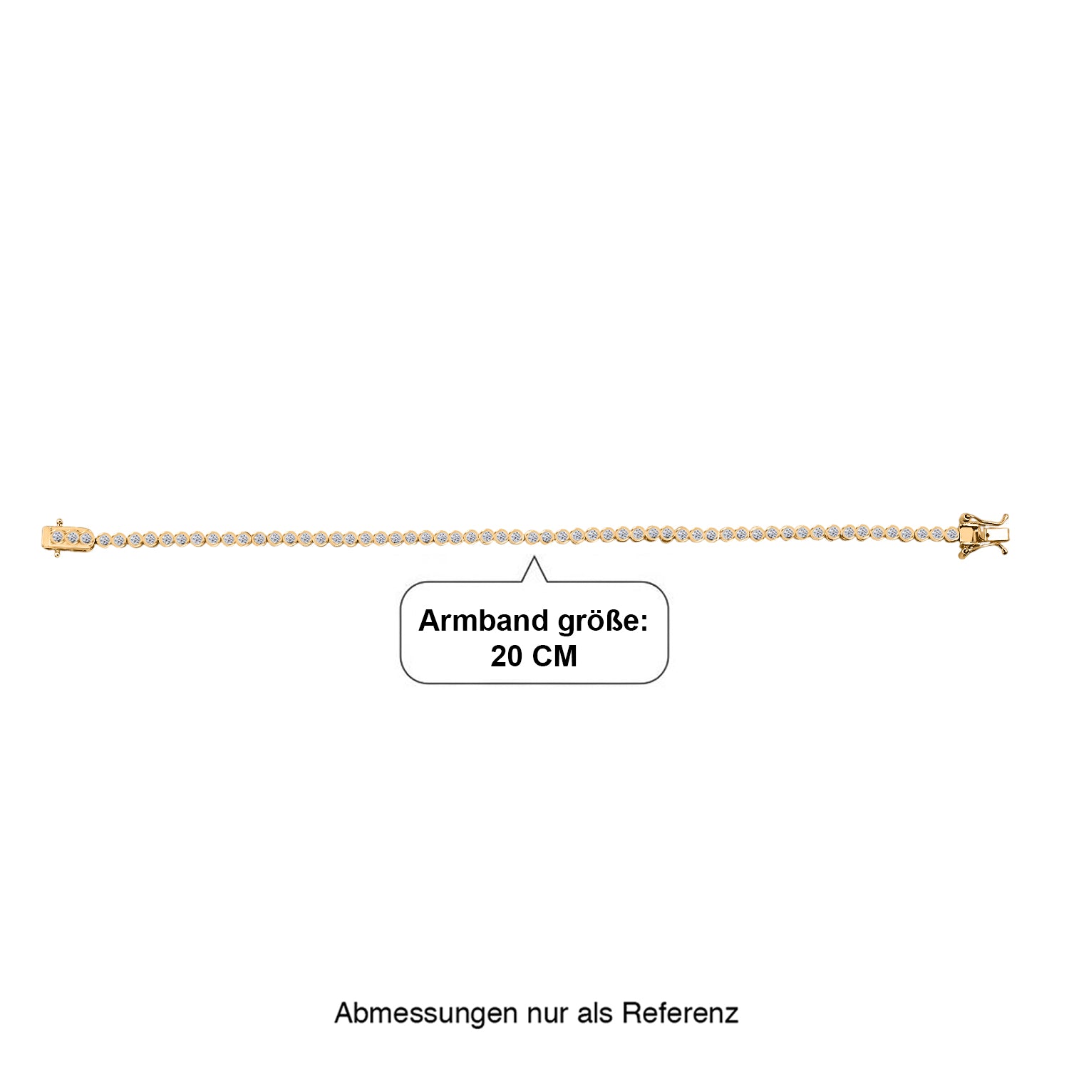 LUXURIANT DIAMOND - Lab Grown Diamant SI-GH SGL zertifiziert  Armband ca. 19 cm 925 Silber 750 Gelbgold vermeil (10-15 Werktage Lieferzeit) ca. 2.00 ct