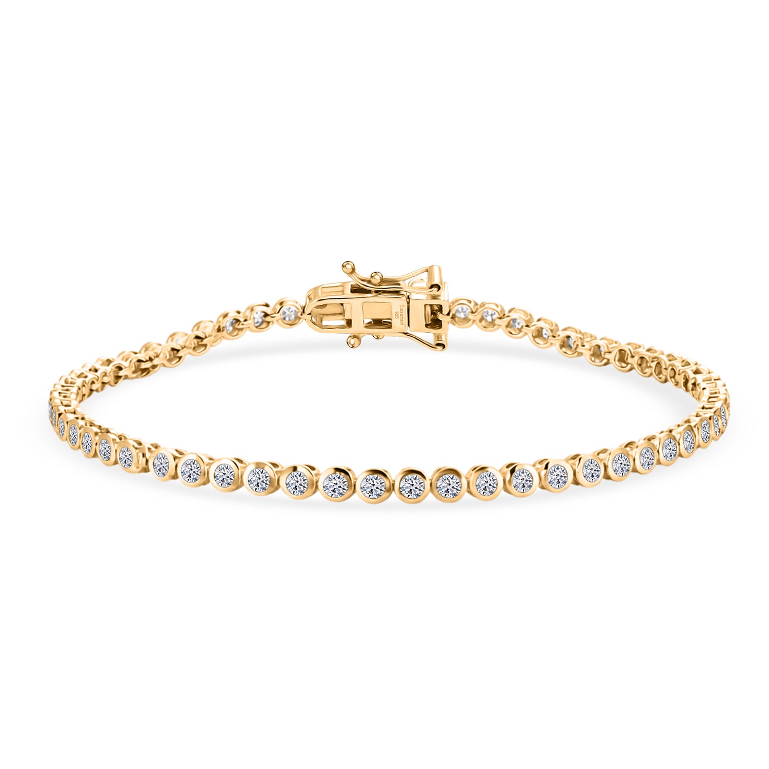 LUXURIANT DIAMOND - Lab Grown Diamant SI-GH SGL zertifiziert  Armband ca. 19 cm 925 Silber 750 Gelbgold vermeil (10-15 Werktage Lieferzeit) ca. 2.00 ct