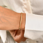 LUXURIANT DIAMOND - Lab Grown Diamant SI-GH SGL zertifiziert  Armband ca. 19 cm 925 Silber 750 Gelbgold vermeil (10-15 Werktage Lieferzeit) ca. 2.00 ct