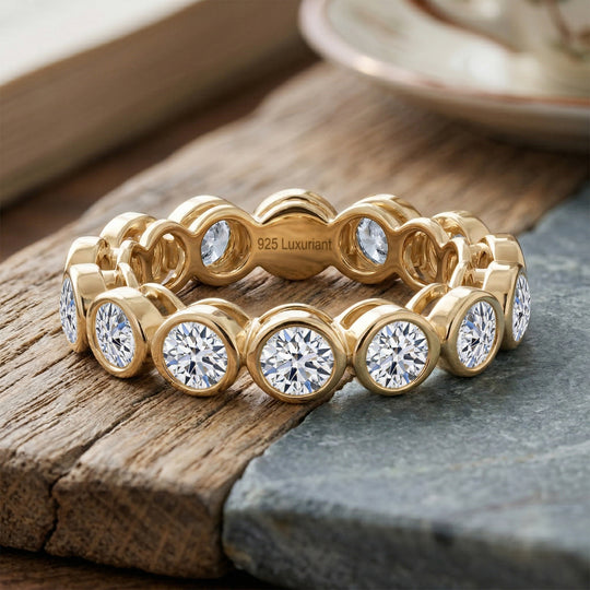 LUXURIANT DIAMOND - Lab Grown Diamant SI-GH SGL zertifiziert Ring 925 Silber 750 Gelbgold vermeil (Größe 19.00) ca. 3.00 ct