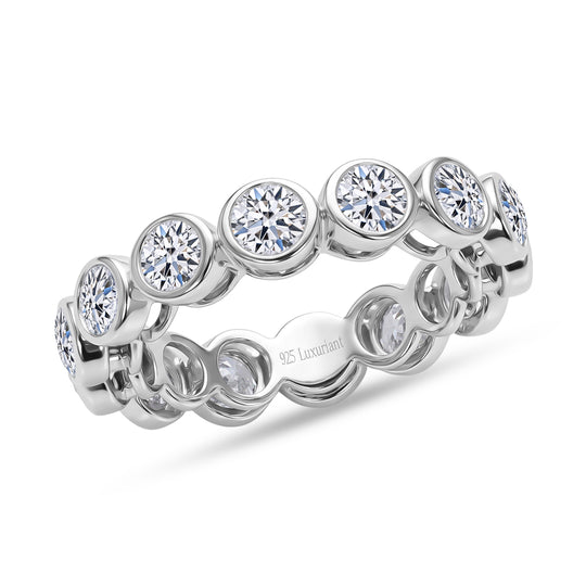 LUXURIANT DIAMOND - Lab Grown Diamant SI-GH SGL zertifiziert Ring 925 Silber Rhodiniert (Größe 20.00) ca. 3.00 ct