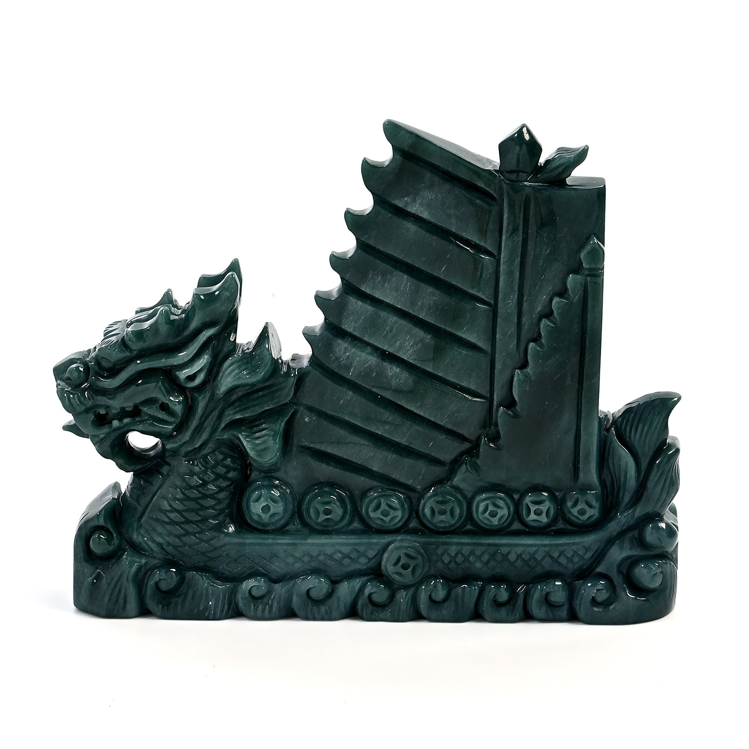 Natürlicher Olmek Jadeit, Typ A Jade, 7cm, Drachenfigur