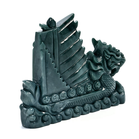 EXTREM SELTEN Natürlicher Olmek Jadeit Typ A Jade 7cm Drache Figur