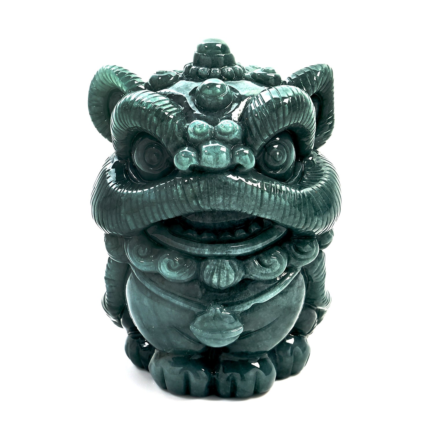 Natürlicher Olmek Jadeit, Typ A Jade, 7cm, Löwe Figur