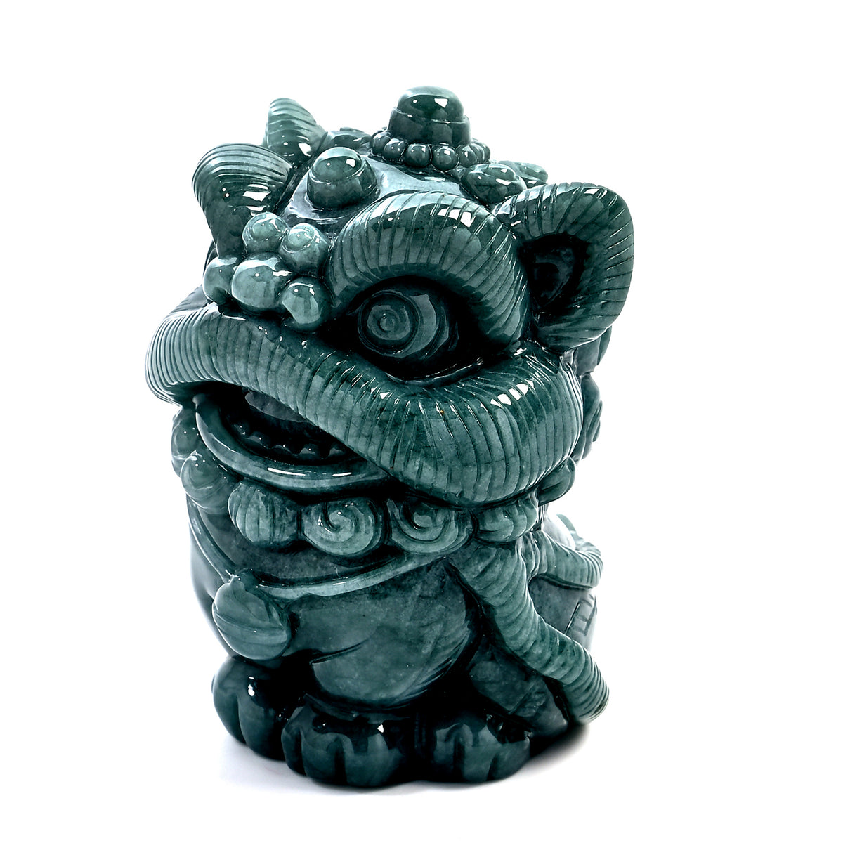 Natürlicher Olmek Jadeit, Typ A Jade, 7cm, Löwe Figur