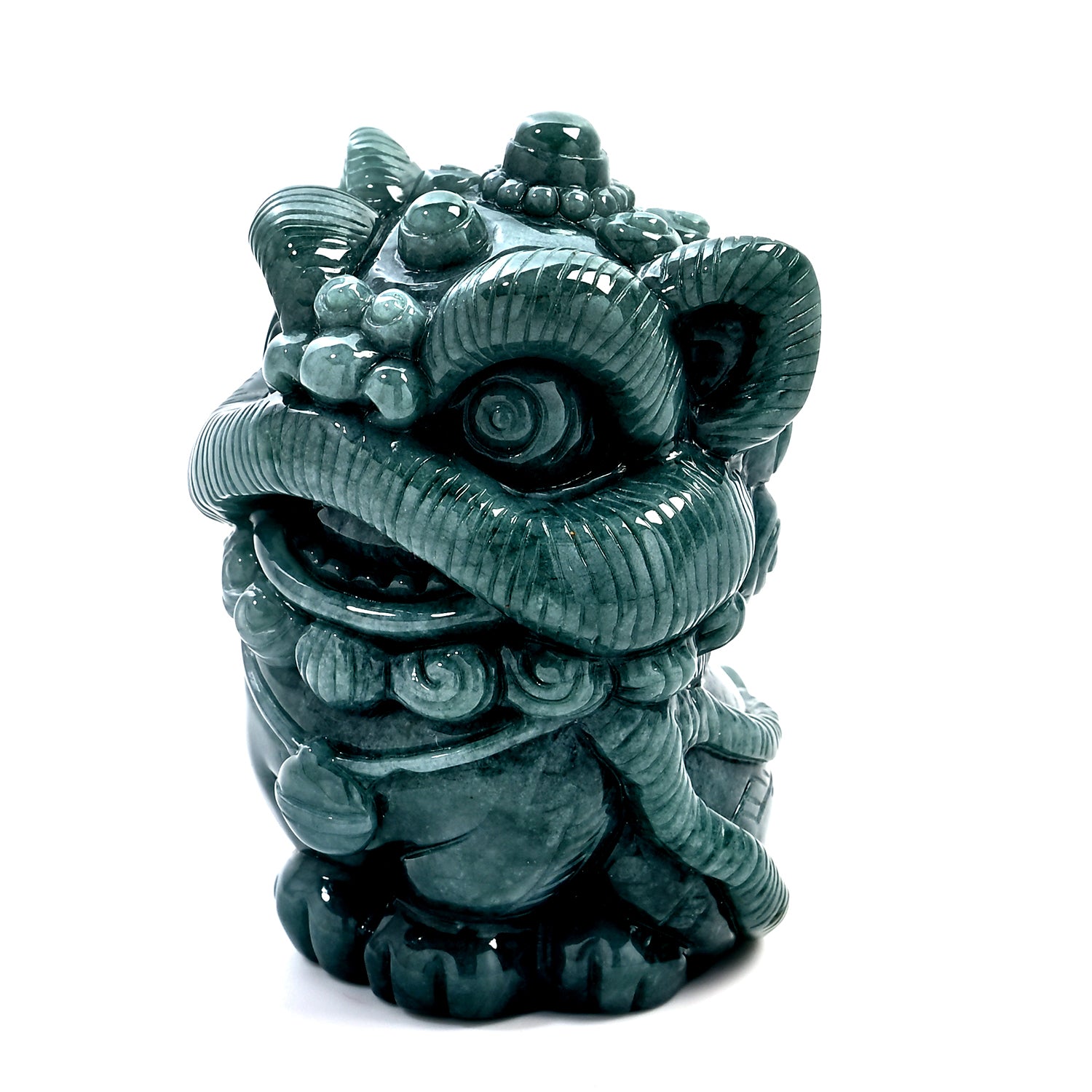 One piece  approx 7cm carving Dancing Lion  Olmec jade (Type A Natural jadeite jade)  symbolizes good fortune and prosperity