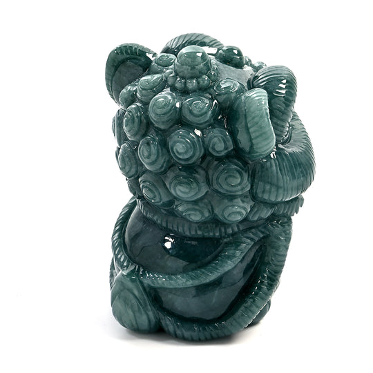 EXTREM SELTEN Natürlicher Olmek Jadeit Typ A Jade 7cm Löwe Figur