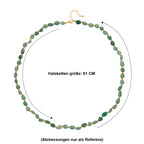 Grüner Aventurin Halskette ca. 60 cm + 5 cm Extender, Reine Legierung Goldton ca. 100.00 ct