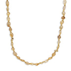 Citrin Halskette ca. 60 cm + 5 cm Extender, Reine Legierung Goldton ca. 100.00 ct