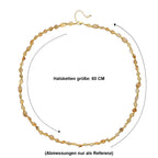 Citrin Halskette ca. 60 cm + 5 cm Extender, Reine Legierung Goldton ca. 100.00 ct