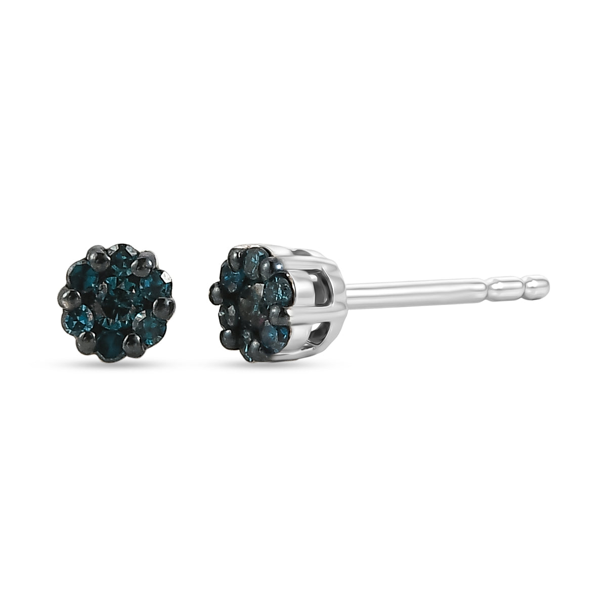 D'Joy Blauer Diamant Ohrringe 925 Silber Rhodiniert (10-15 Werktage Lieferzeit)