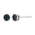D'Joy Blauer Diamant Ohrringe 925 Silber Rhodiniert (10-15 Werktage Lieferzeit)