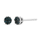 D'Joy Blauer Diamant Ohrringe 925 Silber Rhodiniert (10-15 Werktage Lieferzeit)