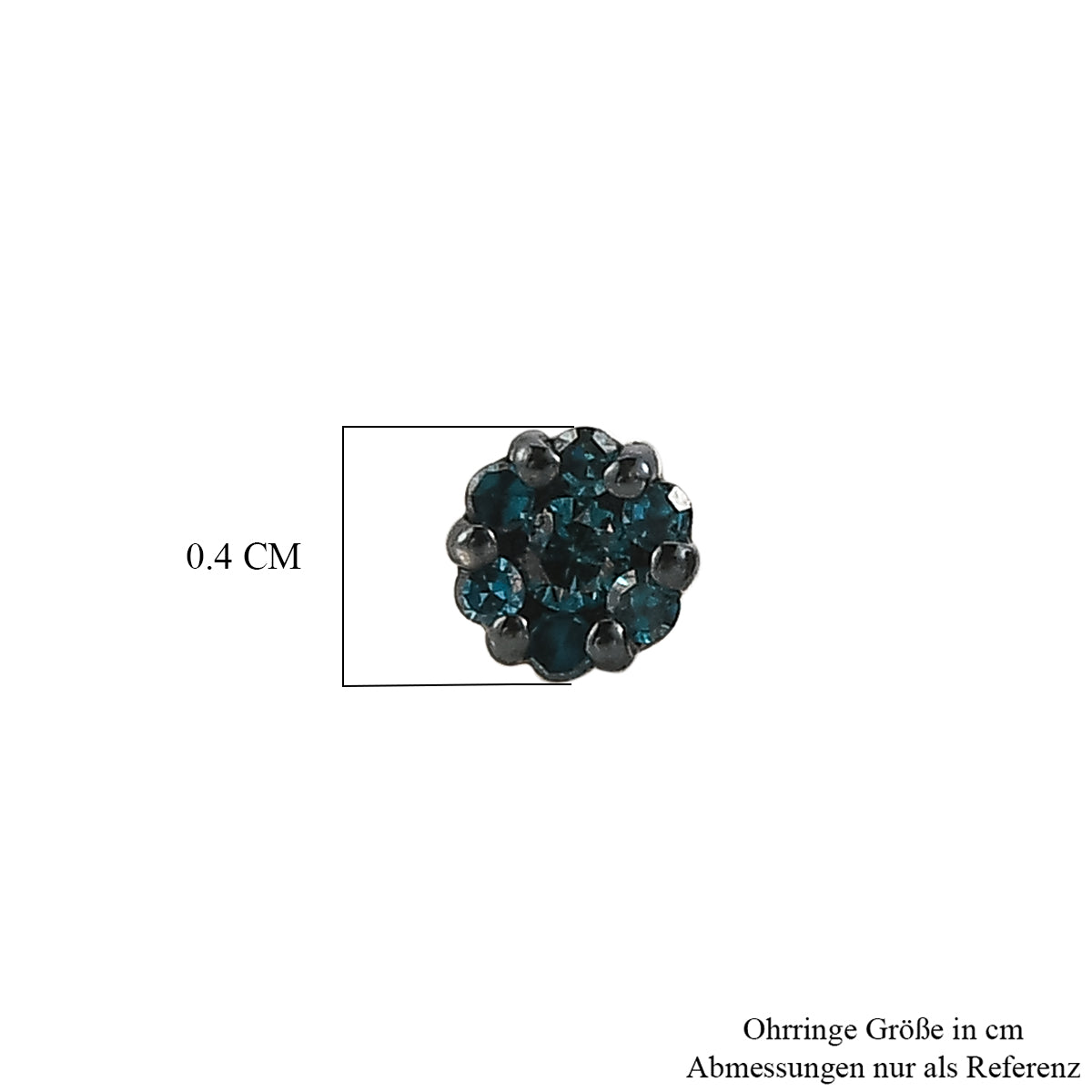 D'Joy Blauer Diamant Ohrringe 925 Silber Rhodiniert (10-15 Werktage Lieferzeit)
