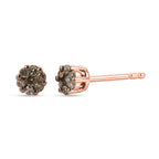 D'Joy Natürlicher Champagner Diamant SI4 Ohrringe 925 Silber 750 Roségold vermeil (10-15 Werktage Lieferzeit) ca. 0.15 ct