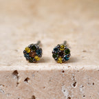 D'Joy Natürlicher Champagner Diamant, Blauer Diamant Ohrringe 925 Silber Rhodiniert ca. 0.15 ct