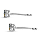 D'Joy Natürlicher Champagner Diamant, Blauer Diamant Ohrringe 925 Silber Rhodiniert ca. 0.15 ct