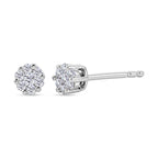 D'Joy Weißer Diamant Ohrringe 925 Silber Rhodiniert (10-15 Werktage Lieferzeit) ca. 0.15 ct