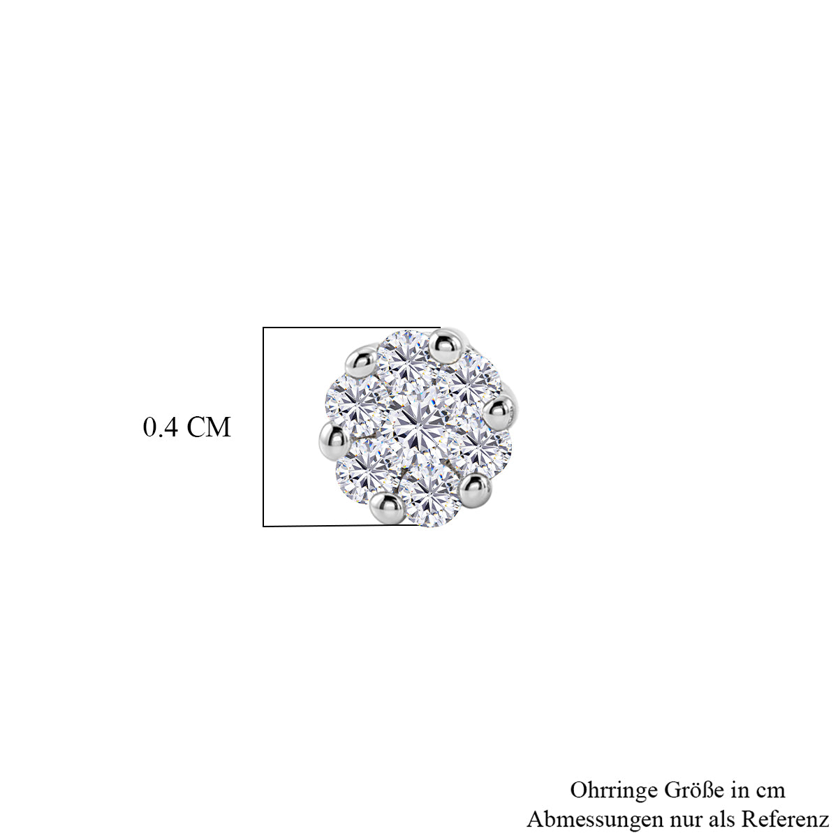 D'Joy Weißer Diamant Ohrringe 925 Silber Rhodiniert (10-15 Werktage Lieferzeit) ca. 0.15 ct