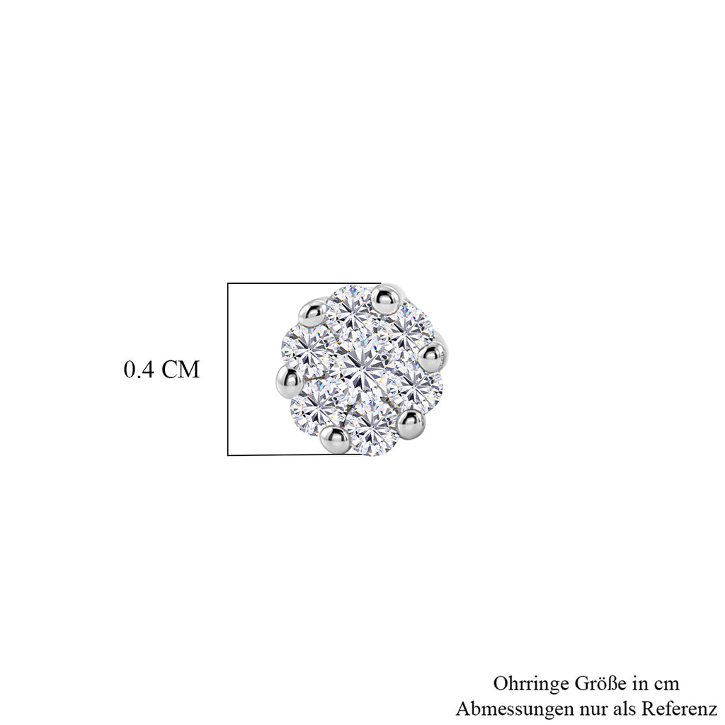 D'Joy Weißer Diamant Ohrringe 925 Silber Rhodiniert (10-15 Werktage Lieferzeit) ca. 0.15 ct