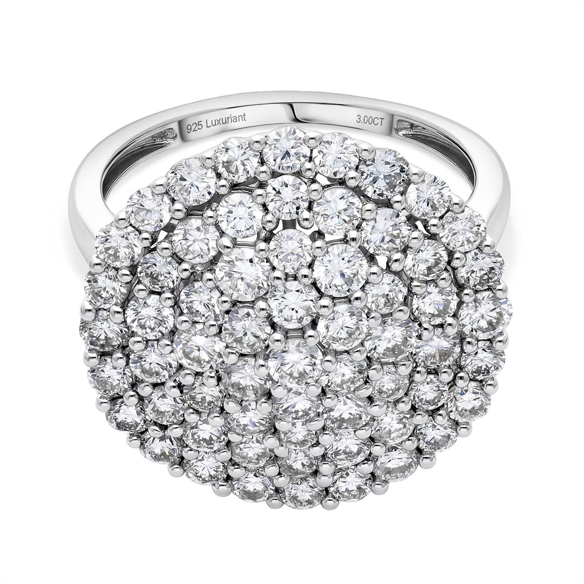 LUXURIANT DIAMOND - Lab Grown Diamant VS-EF Ring 925 Silber Platiniert (Größe 17.00) ca. 3,00 ct