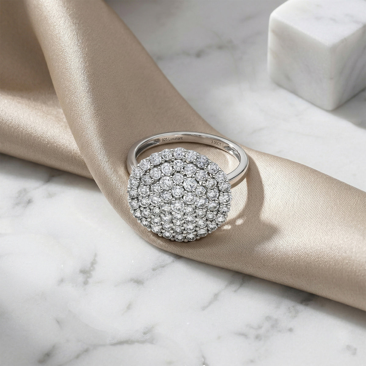 LUXURIANT DIAMOND - Lab Grown Diamant VS-EF Ring 925 Silber Platiniert (Größe 17.00) ca. 3,00 ct