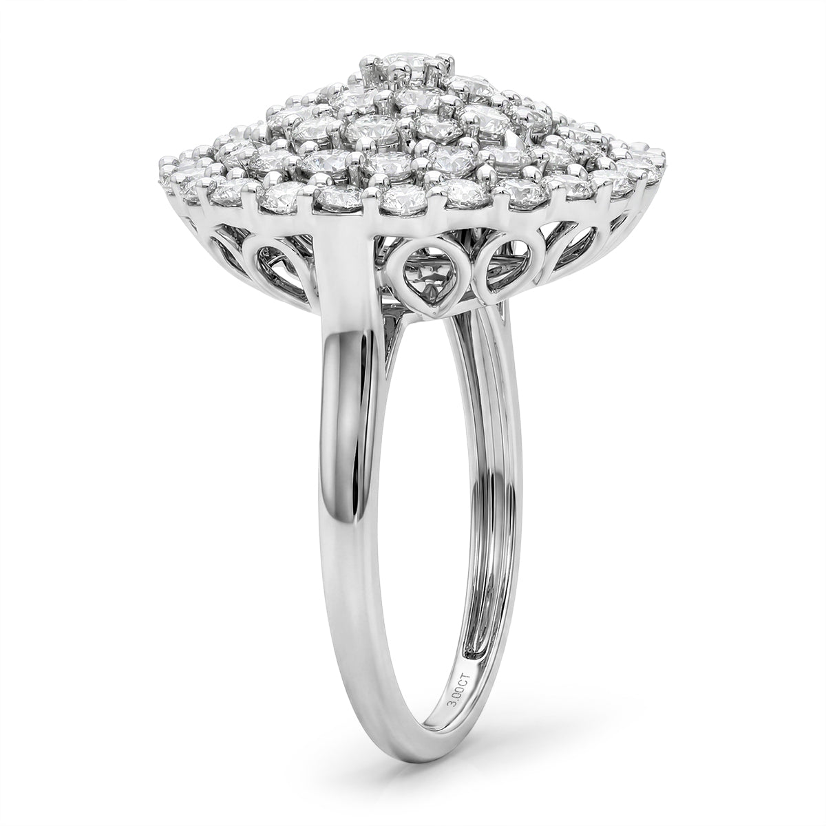 LUXURIANT DIAMOND - Lab Grown Diamant VS-EF Ring 925 Silber Platiniert (Größe 17.00) ca. 3,00 ct