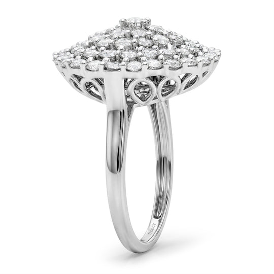 LUXURIANT DIAMOND - Lab Grown Diamant VS-EF Ring 925 Silber Platiniert (Größe 17.00) ca. 3,00 ct