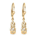 D'Joy AA Turkizit, Moissanit AGI zertifiziert Ohrringe 925 Silber 750 Gelbgold vermeil ca. 2,54 ct.