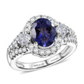 D'Joy AA Iolit, Moissanit Ring 925 Silber Rhodiniert (Größe 16.50)  (10-16 Werktage Lieferzeit) ca. 3,14 ct