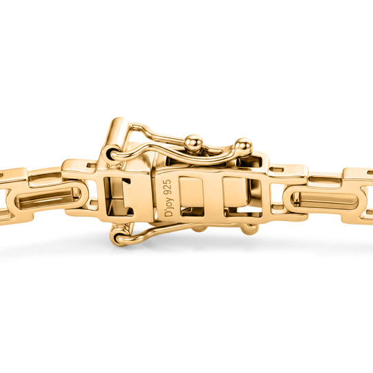 D'Joy Socoto Smaragd, Weißer Zirkon Armband ca. 19 cm 925 Silber 750 Gelbgold vermeil ca. 3,40 ct.