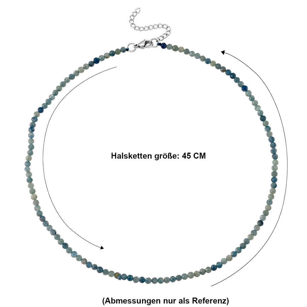 Kyanit Halskette ca. Flexibles cm 316L Edelstahl ca. 25.00 ct