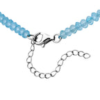 D'Joy Blau Topas Halskette ca. 45 cm 925 Silber Rhodiniert ca. 45,00 ct.