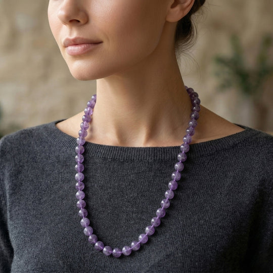 D'Joy Rose De France Amethyst Halskette ca. 50 cm 925 Silber Rhodiniert ca. 300.00 ct
