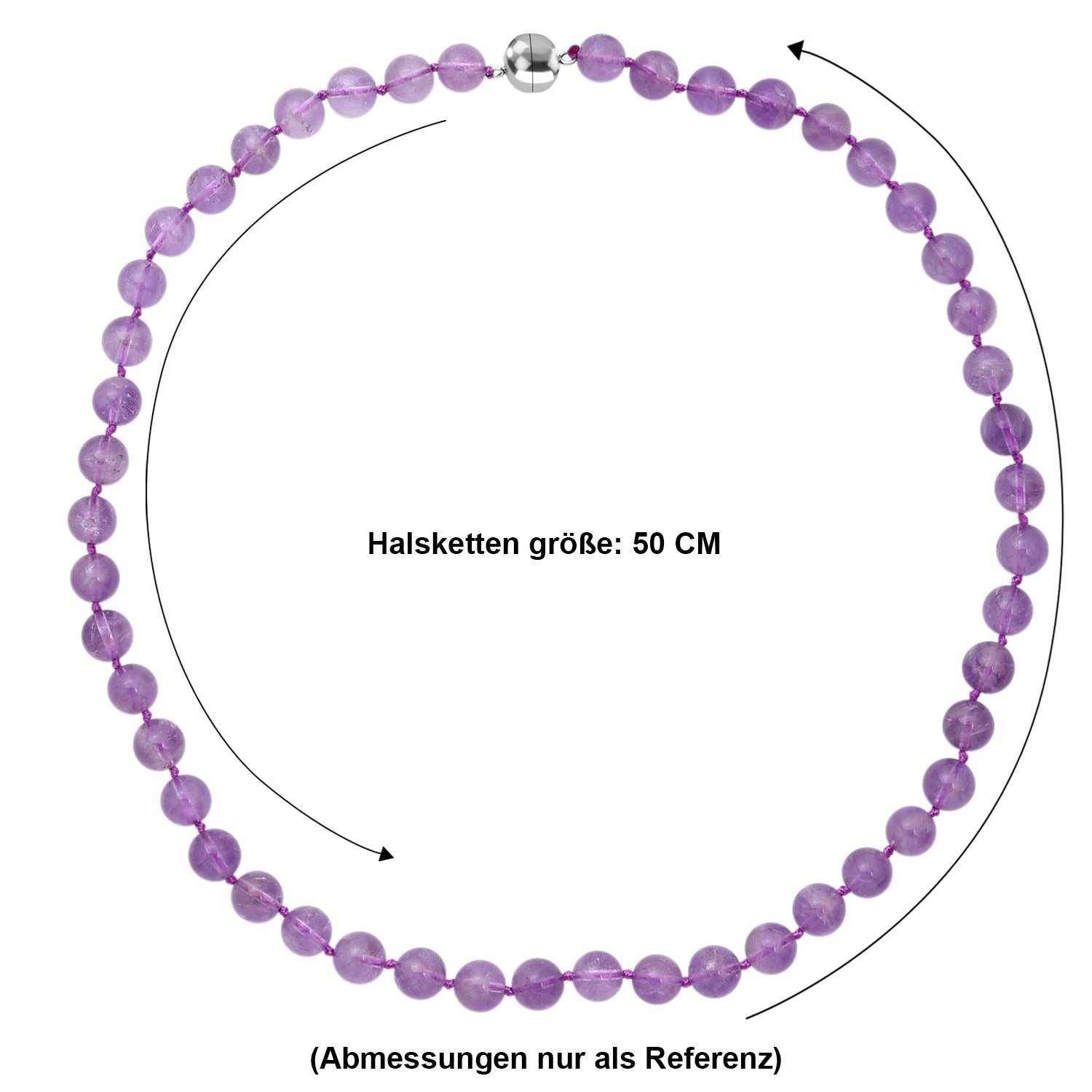 D'Joy Rose De France Amethyst Halskette ca. 50 cm 925 Silber Rhodiniert ca. 300.00 ct