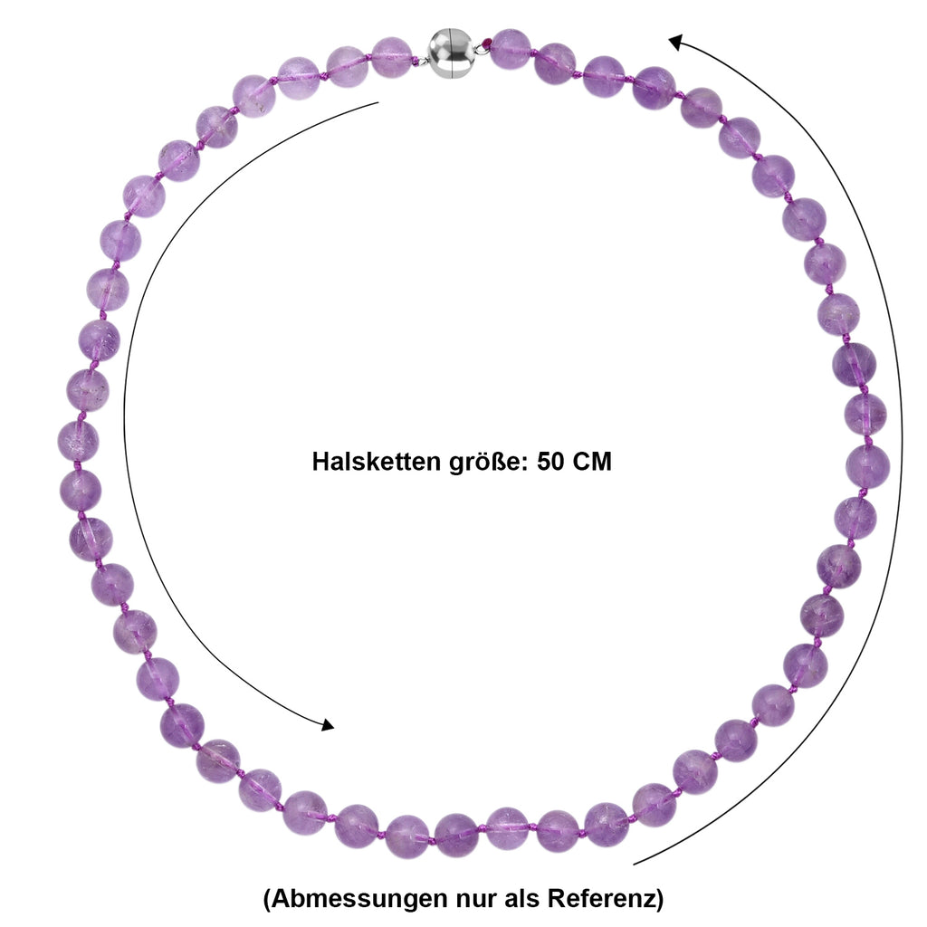 D'Joy Rose De France Amethyst Halskette ca. 50 cm 925 Silber Rhodiniert ca. 300.00 ct
