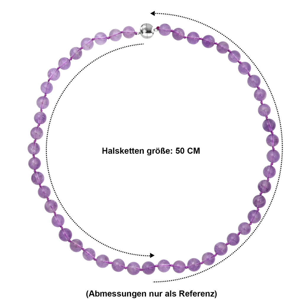 D'Joy Rose De France Amethyst Halskette ca. 50 cm 925 Silber Rhodiniert ca. 300.00 ct