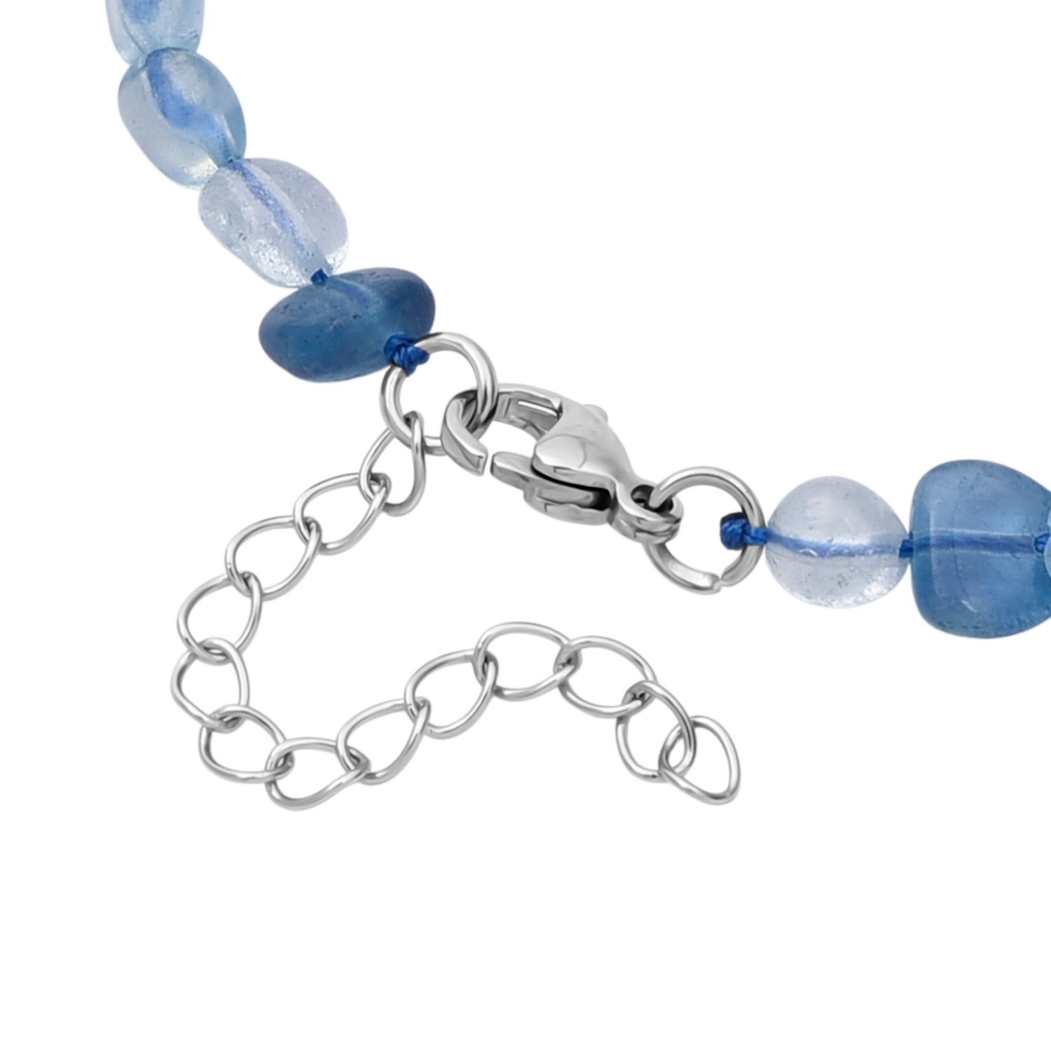 Aquamarin Halskette ca. 45 cm 316L Edelstahl ca. 90.00 ct