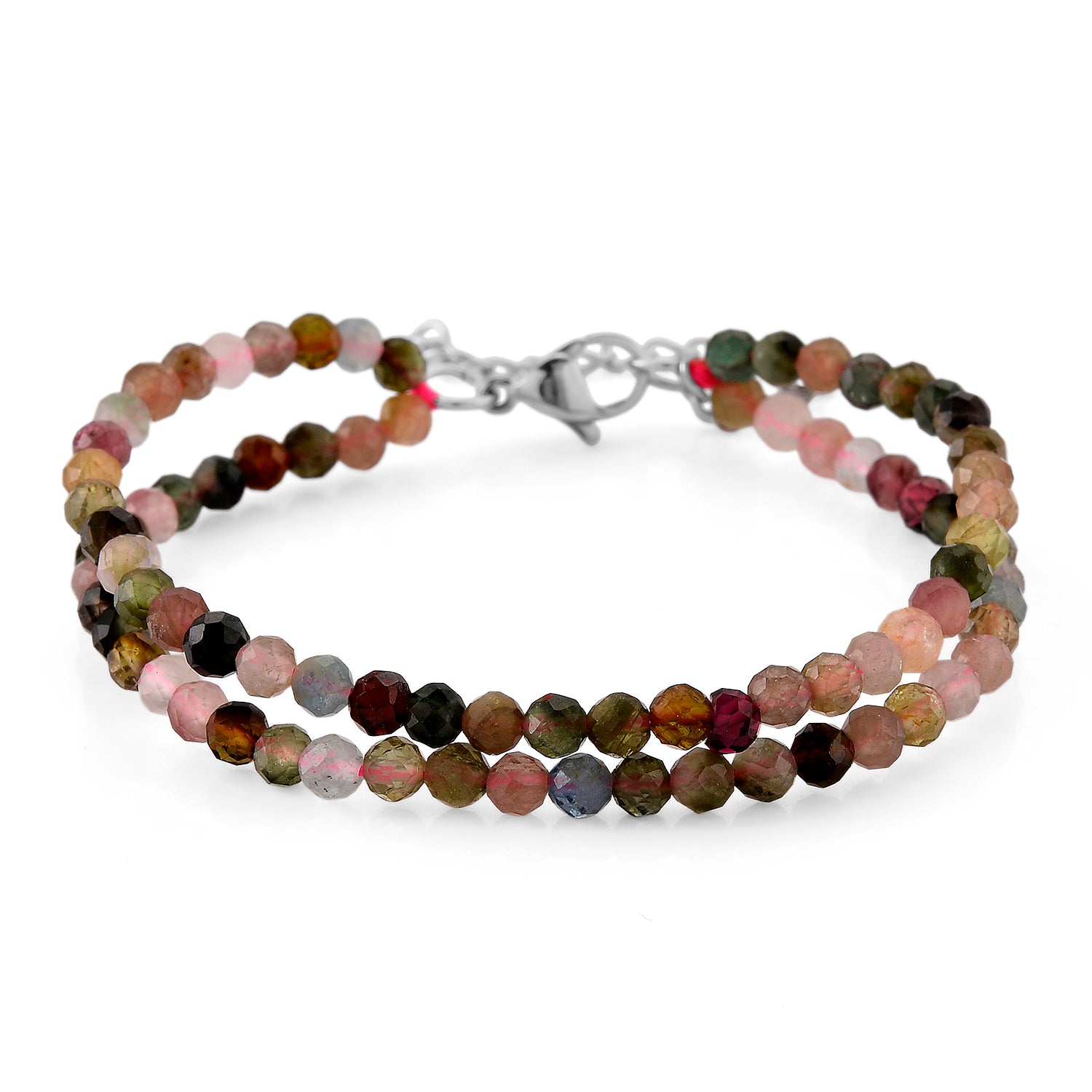 Mehrfarbig-Turmalin Armband ca. 18 cm + 5 cm Extender, 316L Edelstahl ca. 25,00 ct.