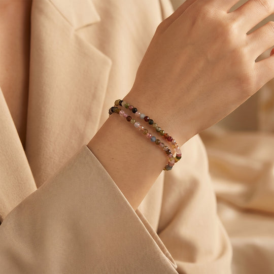 Mehrfarbig-Turmalin Armband ca. 18 cm + 5 cm Extender, 316L Edelstahl ca. 25,00 ct.