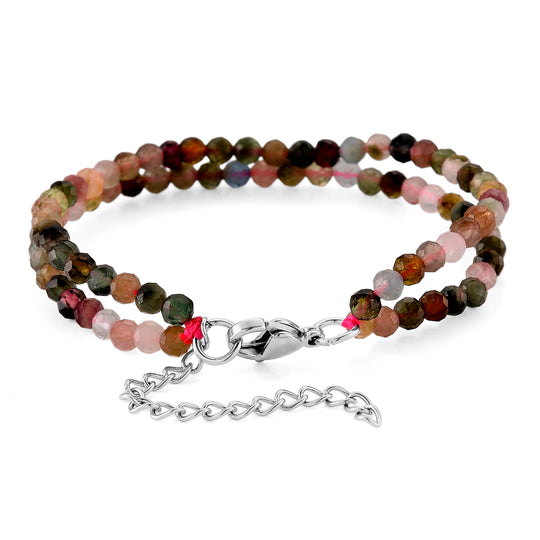 Mehrfarbig-Turmalin Armband ca. 18 cm + 5 cm Extender, 316L Edelstahl ca. 25,00 ct.